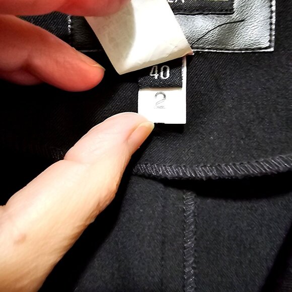 Vex Womens Black Button-Up Blouse With Decorative Ribbon & Pearl Accents - Picture 5 of 8